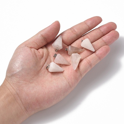Cone/Spike/Pendulum Natural Rose Quartz Stone Pendants G-R278-82-1