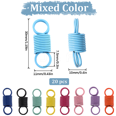 20Pcs Baking Paint Alloy Spring Connector Charms FIND-SC0008-33-1