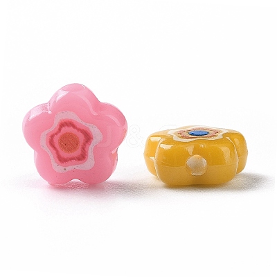 Printed Opaque Acrylic Beads OACR-E009-07A-1