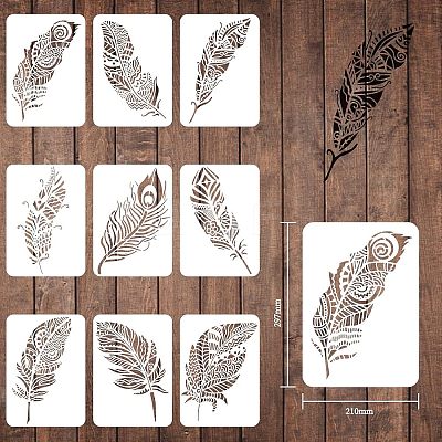 Plastic Reusable Drawing Painting Stencils Templates Sets DIY-WH0172-311-1