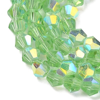 Electroplate Transparent Glass Beads Strands EGLA-K015-18N-1