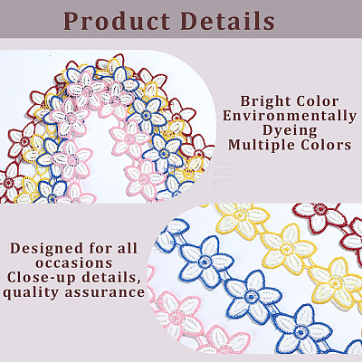 Flower Polyester Lace Trim Ribbon OCOR-WH20003-03A-03-1