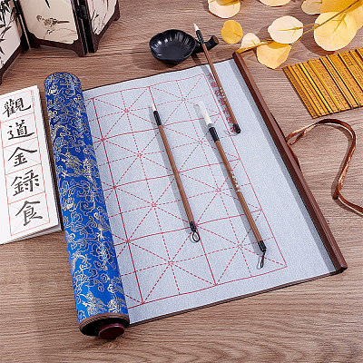 1Pc Brocade Chinese Calligraphy Brush Water Writing Magic Cloth AJEW-ME0003-30-1