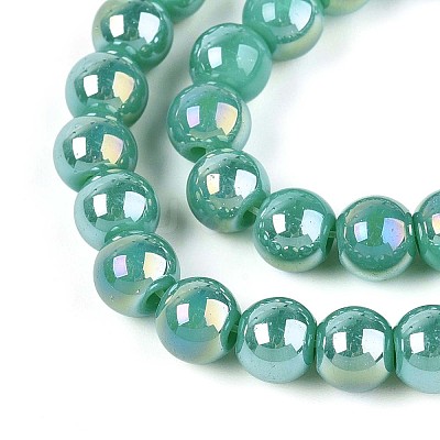 Electroplate Opaque Glass Beads Strands GLAA-T032-P6mm-AB12A-1
