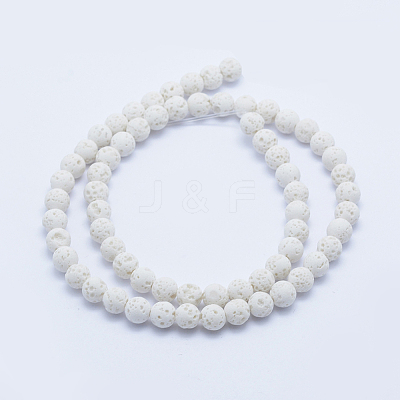 Natural Lava Rock Beads Strands G-P344-01-8mm-1