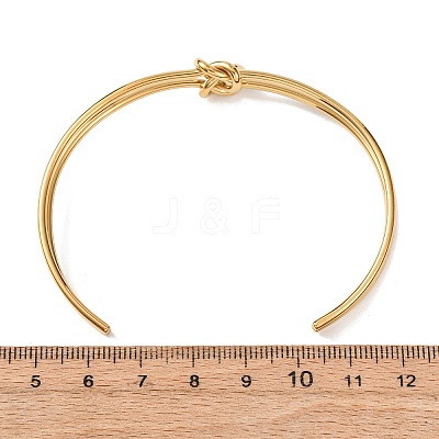 304 Stainless Steel Double Layers Cuff Bangles for Women BJEW-Z165-01G-1