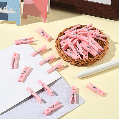 100Pcs DIY Wood Photo Paper Craft Clips AJEW-SP0003-42A-1