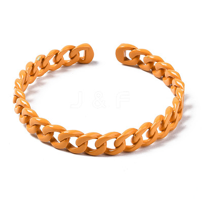 Spray Painted Brass Cuff Bangles BJEW-Q700-001G-1