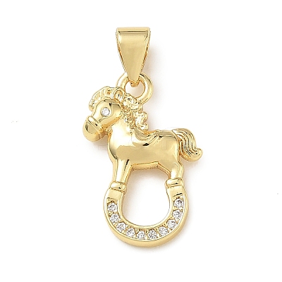Brass Micro Pave Clear Cubic Zirconia Pendants KK-A303-05B-G-1