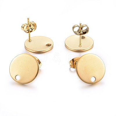 Ion Plating(IP) 304 Stainless Steel Stud Earring Findings STAS-K184-01-03G-1