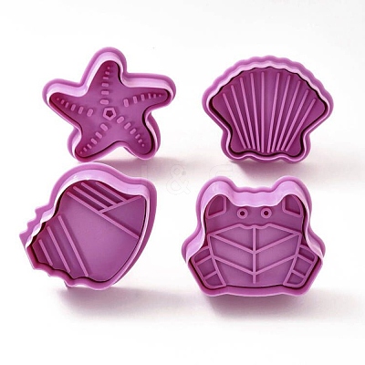 Ocean Themed PET Plastic Cookie Cutters DIY-K056-12-1