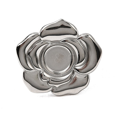 Adjustable 304 Stainless Steel Open Cuff Ring Components STAS-P403-01D-P-1