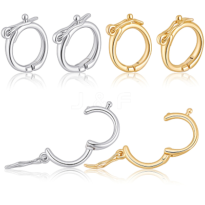 8Pcs 2 Colors Brass Twister Clasps KK-BBC0023-80-1
