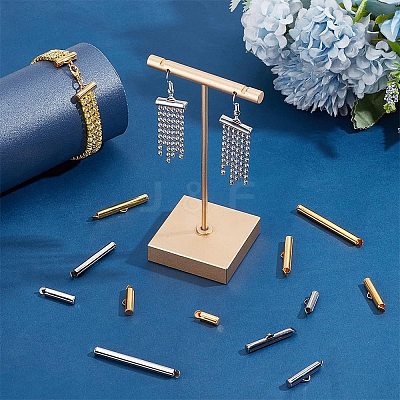 140Pcs 14 Styles Brass Slide On End Clasp Tubes KK-PH0009-90-1