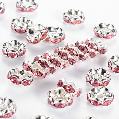 Brass Grade A Rhinestone Spacer Beads RSB030NF-07-1
