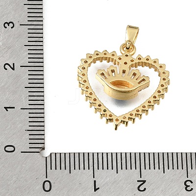 Brass Micro Pave Clear Cubic Zirconia Pendants KK-C263-22A-G-1