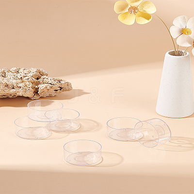 20Pcs Transparent Plastic Candle Holder AJEW-LP0001-04-1