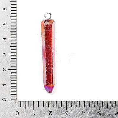 Electroplated Natural Quartz Pendants G-P315-B01-07P-1