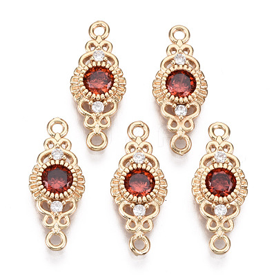 Brass Micro Pave Cubic Zirconia Links Connectors KK-R111-001-A01-1