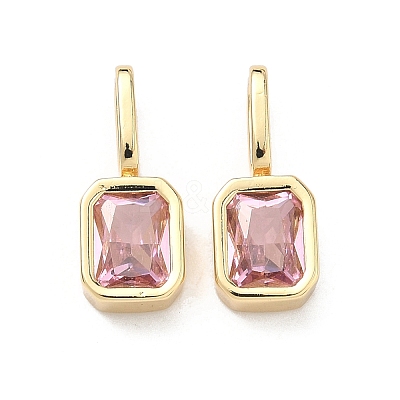 Brass Micro Pave Cubic Zirconia Pendants KK-C252-10G-1