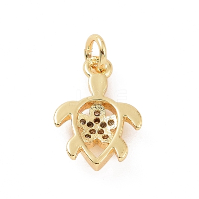 Brass Micro Pave Cubic Zirconia Charms KK-C012-46G-1