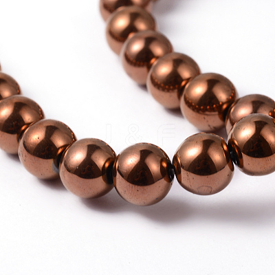 Non-Magnetic Synthetic Hematite Beads Strands G-G091-10mm-1