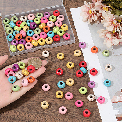 100Pcs Synthetic Turquoise European Beads TURQ-PA0001-04-1
