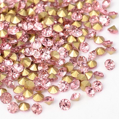 Back Plated Grade A Diamond Glass Pointed Rhinestone LS-RGLA-SS16-022-1