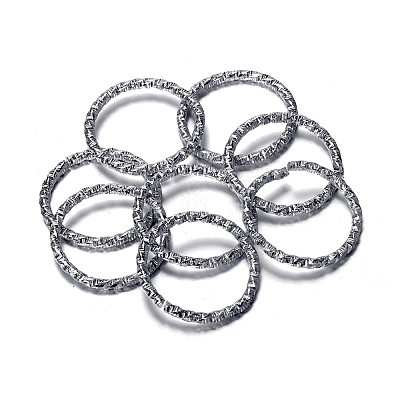 304 Stainless Steel Twisted Open Jump Rings STAS-WH0021-13P-1
