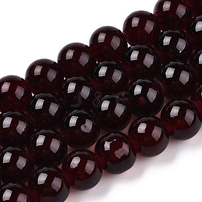 Baking Paint Imitation Jade Glass Round Bead Strands X1-DGLA-Q021-8mm-48-1