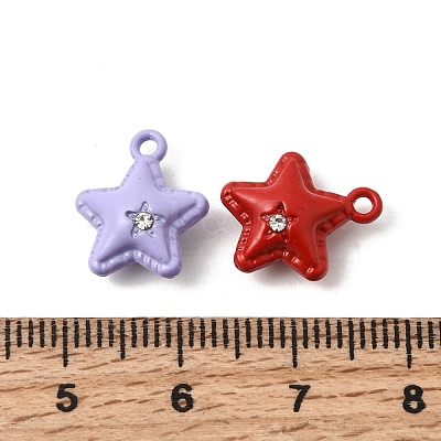Spray Painted Alloy Rhinestone Pendants FIND-Z120-07-1