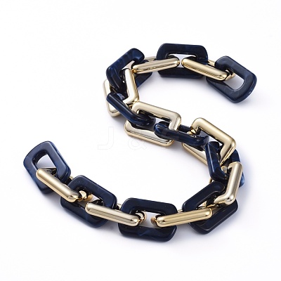 Handmade CCB Plastic Boston Link Chains AJEW-JB00683-02-1
