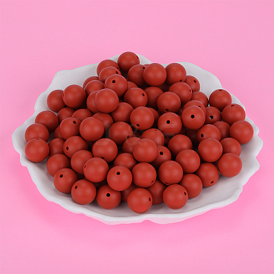 Round Silicone Focal Beads SI-JX0046A-81-1