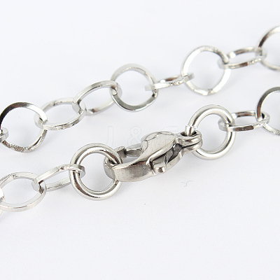Tarnish Resistant 304 Stainless Steel Cable Chain Necklaces LS-MAK-N016-04P-1