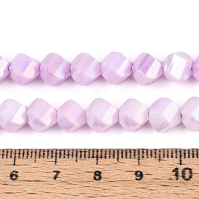 Anti-Tarnish Electroplate Glass Beads Strands GLAA-T025-8mm-14G-1