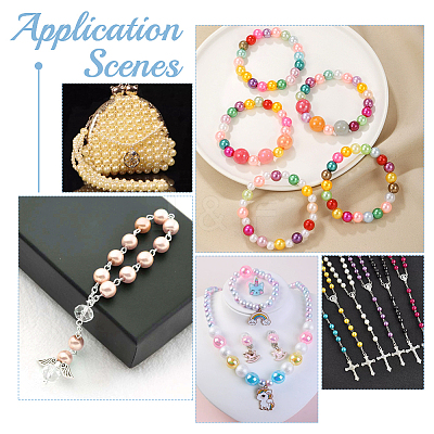 300Pcs 6 Colors Baking Paint Pearlized Glass Pearl Round Beads HY-WR0001-02A-1