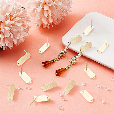 20Pcs Brass Stud Earring Findings KK-BC0008-58-1