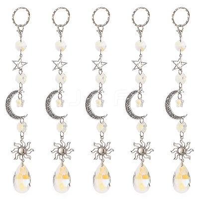 AB Color Teardrop Glass Suncatchers HJEW-JM00844-1