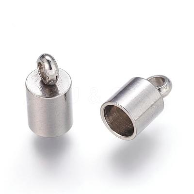 304 Stainless Steel Cord Ends Glue in Barrel End Caps STAS-P162-11-4mm-1