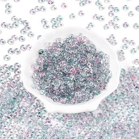 Spray Painted Transparent Glass Seed Beads SEED-T007-05E-1