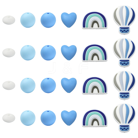 26Pcs Food Grade Eco-Friendly Silicone Beads SIL-YW0002-42B-1