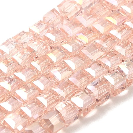 Electroplate Glass Beads Strands EGLA-D018-6x6mm-32-1