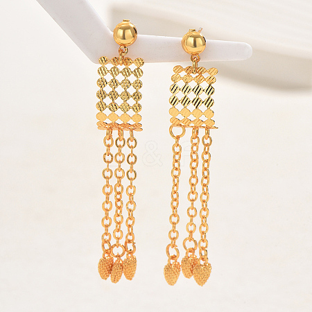 Cable Chain with Heart Tassel Dangle Earrings for Women CM9283-1