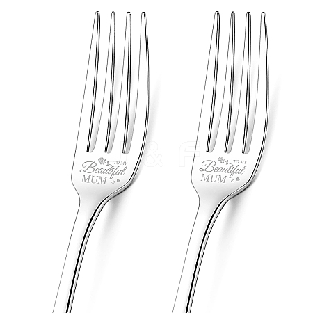 Globleland 1 Set 2Pcs 304 Stainless Steel Fork AJEW-GL0001-19-046-1