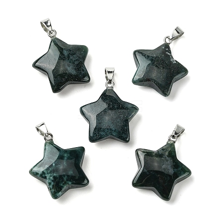 Natural Moss Agate Pendants GG-K002-10P-1
