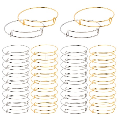 40Pcs 2 Colors Adjustable Iron Expandable Bangle Making BJEW-SP0001-01-1