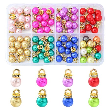 80Pcs 8 Colors ABS Plastic Charms KY-YW0001-29-1