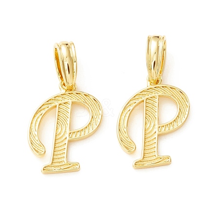 Rack Plating Eco-Friendly Brass Letter Pendants KK-K265-02G-P-1