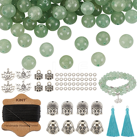 Olycraft Natural Green Aventurine Beaded Pendant Decoration Jewelry Set DIY Making Kit DIY-OC0012-06-1