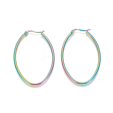 304 Stainless Steel Geometric Hoop Earrings STAS-D171-05B-M-1